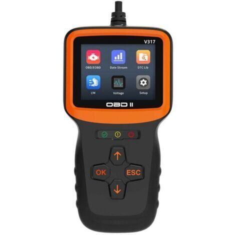 Boîtier de diagnostic OBD2 pour voiture, lecteur de diagnostic OBD2 français pour tous les véhicules après 2000, lecteur de défauts avec toutes les fonctionnalités OBDII (1/4)
