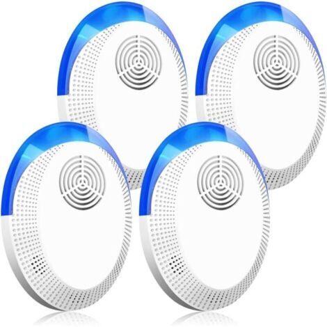 Répulsif antiparasitaire à ultrasons, pièges à souris anti-insectes électroniques 4 paquets pour l'intérieur, plug-in répulsif contre les moustiques et les araignées, répulsif efficace contre les rats (1/4)
