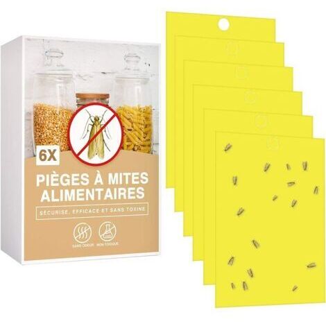 Pièges à Mites Alimentaires Lot de 6 Anti Mite Alimentaire Produit Puissant Piège Collant pour Cuisine Et Placard Piège à Phéromones Efficace Non Toxique (1/4)