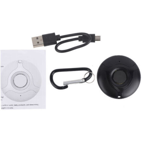 Nouveau Désinsectiseur Électronique Portable USB Rechargeable Anti-Moustiques Ultrasons Repousseur de Rats et Insectes pour Jardin avec Batterie Incluse Noir -