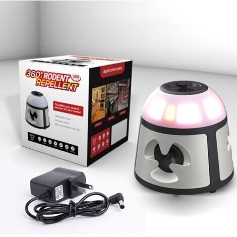 Ultrason Souris et Rats, Repulsif Souris Ultrasons 360° Anti Souris avec Lumière LED Appareil Ultrason pour Nuisible Rongeurs Plug in Répulsif Intérieur Dispositif Anti Nuisible Cafards pour Jardin (1/4)