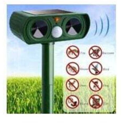 Répulsif Chat Ultrason Solaire Repulsif Chat Exterieur Sensibilité et Fréquence Réglable Ultrason Chat pour Repousser Animaux Nuisibles Protecteur de Jardin--INHHUB (1/4)