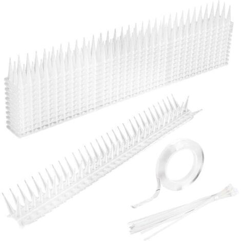 Pics anti-oiseaux 5m – 12 pointes en acier inoxydable – Système de protection pour pigeons, moineaux et corbeaux – Installation facile (1/3)