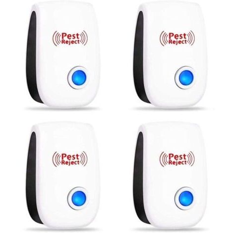 Ultrasonic Rodent Insect Repellent, Mosquito Repellent, Electric Fly Repellent, Mouse, Mosquito, Cockroach, Ant and Spider Repellent Device for Indoor Use, 100% Harmless (4 Packs) (1/4)