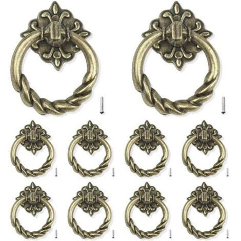10 Pièces de Poignée de Porte Poignée de Tiroir de Porte Poignée de Tiroir Poignée d'armoire en Bronze pour Meubles de Cuisine Porte de Tiroir d'armoire (1/3)