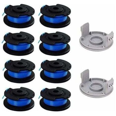 Lot de 10 bobines de rechange pour coupe-bordures Ryobi One+ AC14RL3A, 18v 24v 40v, Ø 1,6mm, longueur 20,11m (comprend 8 bobines et 2 capuchons) (1/4)