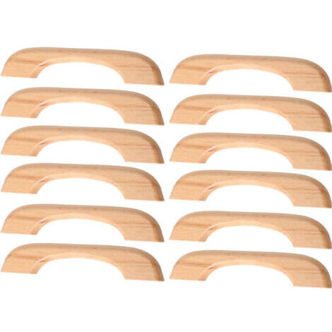 10 Pcs Poignée de Meuble en Bois Bouton de Tiroir de Porte Poignées de Placard pour Cuisine Armoire Commode (127mm Longueur Totale,Couleur Bois) (1/4)