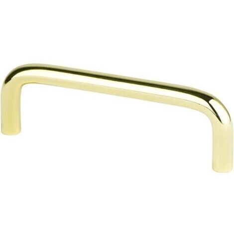Poignée de meuble design, distance entre les trous 96 mm, pour cuisine, salle de bain, étagère, alliage d'aluminium, or, 2 pièces (1/4)