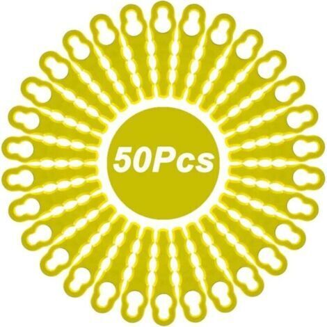 Lot de 50 lames de rechange compatibles pour coupe-bordures Ryobi, têtes double lames dentelées RAC155 RAC157 RAC158. (1/4)