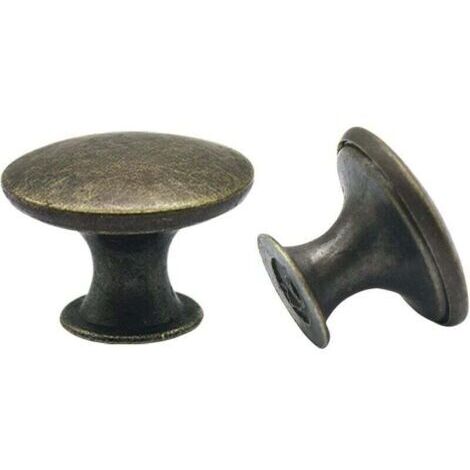 Boutons de Porte Lot de 10 Boutons de Tiroir 30mm Vintage Laiton Poignées Boutons de Meuble pour Placards de Cuisine - (1/4)