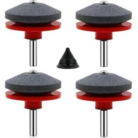 4 Pièces Affuteur Lame Tondeuse Gazon Universel Aiguiseur de Tondeuse Accessoires pour Tondeuses avec 1Pcs Kit D'équilibrage de Lame,50 x 47mm (1/5)