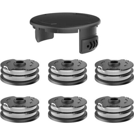 Bobines de rechange compatibles avec les tondeuses Parkside PRT 550 A1/B2/C3 (6 bobines + 1 capuchon) (1/4)