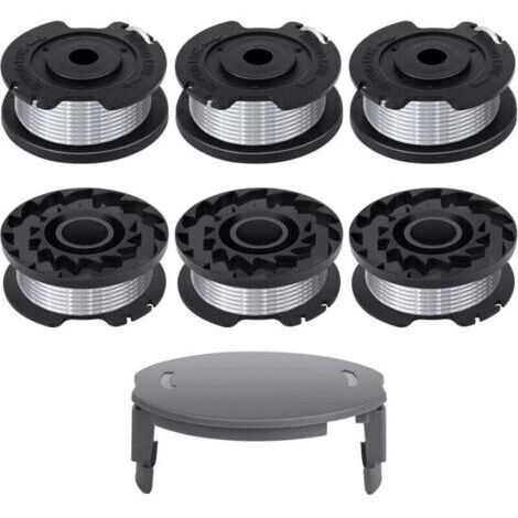 6 bobines pour coupe-bordures Bosch - Compatibles F016800569 et F016800385 - Diamètre 1,65 mm, longueur 4,9 m - Capuchon F016F04557 inclus. (1/4)