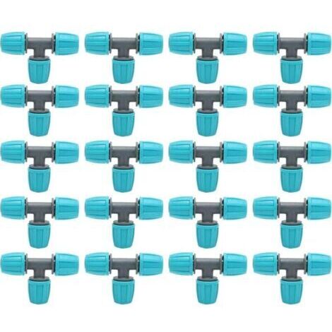 20pcs Raccords en T Barbelé, 16mm Raccords de Tuyau Barbelé Raccords Irrigation Goutte à Goutte Connecteurs en T de Tube Adaptateur 3 Voies Joints de Tuyau pour Jardin Cour Arrosage des Plantes (1/4)