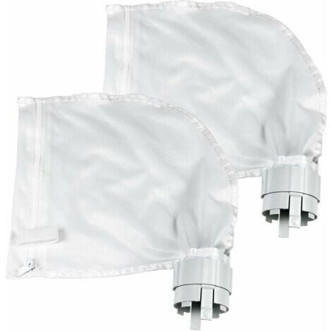 Lot de 2 Sacs Filtrants pour Nettoyeur de Piscine Convient pour Polaris360 et 380 Nettoyeur de Piscine Design Zippé et Réglable en Blanc (1/4)