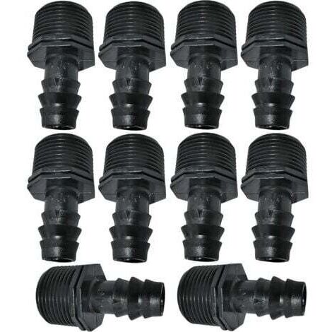 16 mm x 3/4" Tropfschlauchadapter/-verbinder mit Außengewinde (für 16-mm-Schläuche) – Anschluss für Bewässerungs-/Sprinkleranlagen (1/4)