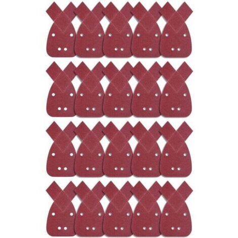 20 Pièces Feuilles Abrasives Triangles Feuilles de Ponçage 80 , XU,Grain Mouse Sanding Sheet Papier Abrasif pour Detail Palm Sander - (1/4)