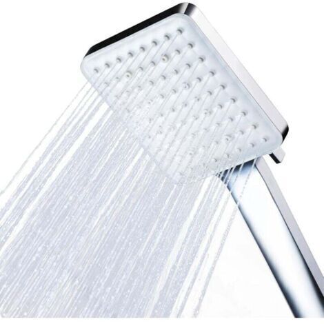 Pommeau de douche carré haute pression, pommeau de douche universel réglable et puissant, 6 modes, chromé (1/4)
