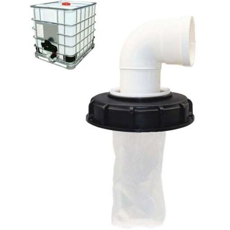 Filtre À Couvercle IBC Accessoires De Réservoir IBC Couvercle De Filtre en Nylon 165mm avec Couvercle Supérieur De Baril d'argile De Filtre Net pour Réservoir d'eau De Pluie IBC/90 degrés (1/4)