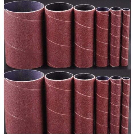 12 Manchons Abrasifs Ø12/20/25/38/55/80mm - Grain 80+120 - Ponceuse oscillante OSM100 / 600 - Accessoire - Consommable (1/4)