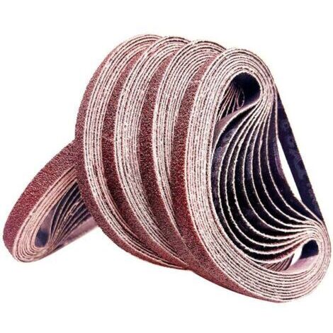 Bande abrasive 10x330mm.Bande abrasive de polissage d'alumine, métal,du bois 6x40/80/120/180/320Ensemble de Bandes Abrasives,pour ponceuses à bande(30 pièces) (1/4)