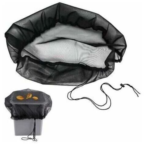 Filet pour Citerne de Pluie Filet de Protection pour Tonneau de Pluie Réglable Filet de Protection Anti-Moustique pour Extérieur Jardin Seaux Feuilles, (1/4)