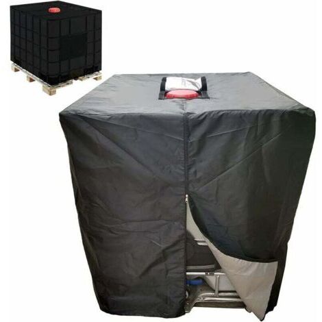 Bâche Réservoir d'eau IBC 600 L Couverture Container Citerne Eau Pluie avec Fermeture éclair Coupe-Vent Anti-UV Résistant à la Déchirure (1/4)