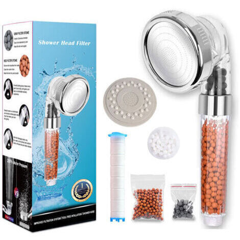 Pommeau Douche Anti Calcaire Haute Pression avec Système de Filtrage Ionique (1/5)