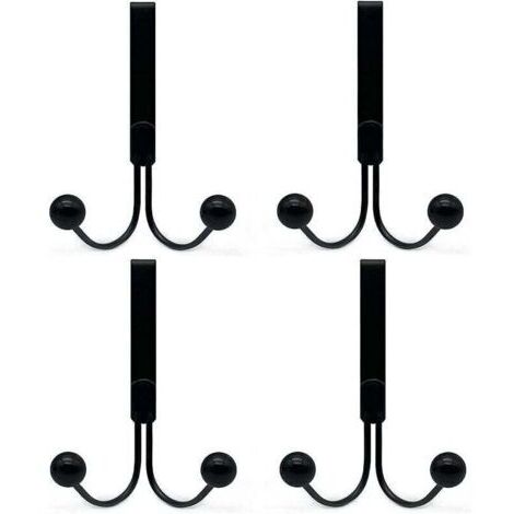 Patère de salle de bain Lot de 4 crochets de porte compatibles avec les vêtements, crochets de porte en métal 2 crochets (1/4)