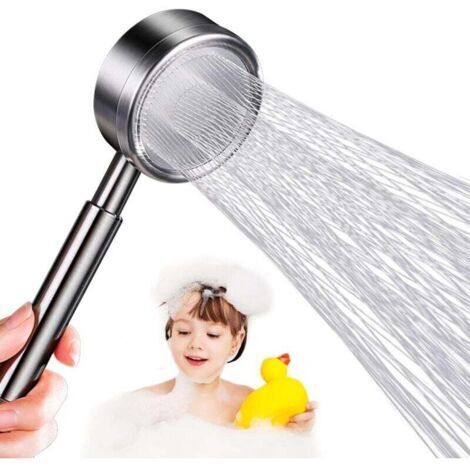 Pommeau de douche à économie d'eau, surpresseur, douchette à main haute pression, pommeau de douche filtrant en acier inoxydable 304, économie d'eau pour le bain et le spa (1/3)