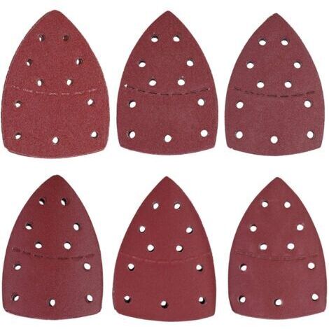 60 pièces papier de verre de souris, 11 trous de papier de ponceuse de détail feuilles de ponçage de papier abrasif de paume séparées 140x140x100mm(120Grit) (1/5)