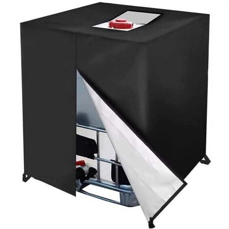 Bache cuve IBC 1000L, 420D anti-UV anti-poussière, avec fermeture éclair 120x100x116cm (1/4)