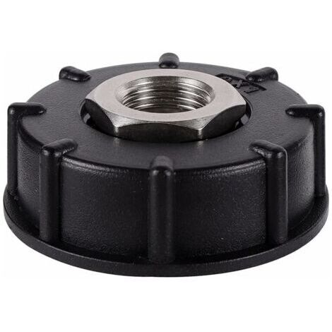 IBC S60X6 Adaptateur de réservoir d'eau Filetage Grossier avec raccord de Tuyau raccords de Bec de Valve en Acier Inoxydable (3/4" Filetage intérieur) (1/4)