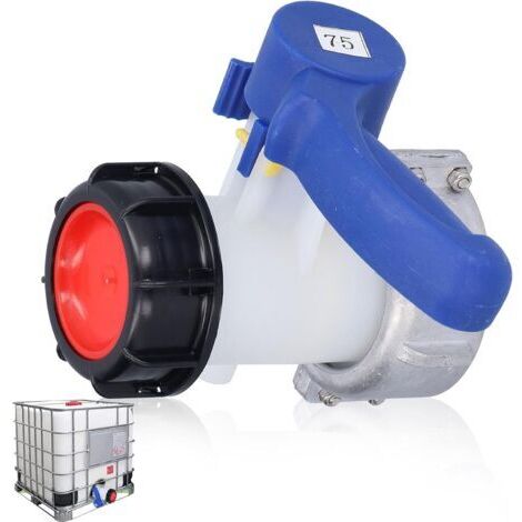 Vanne de remplacement pour réservoir IBC, filetage grossier DN50 75 mm, adaptateur de réservoir d'eau en ABS et alliage d'aluminium, pour réservoir IBC et fûts chimiques (1/4)