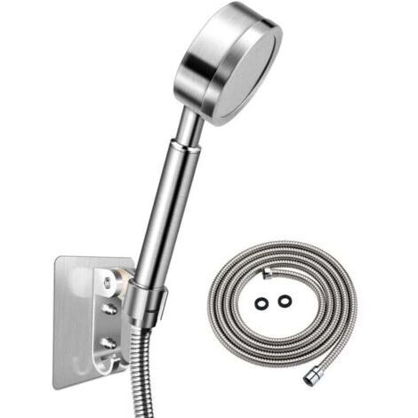 Pommeau Douche Haute Pression avec Tuyau 1,5m et Support, Pommeau de Douche Economie d'Eau en Acier Inoxydable 304 Installation et Nettoyage Faciles (1/4)