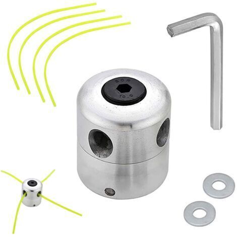Tête de tondeuse en aluminium, tête de tondeuse à gazon universelle avec 4 cordons en nylon (1/5)