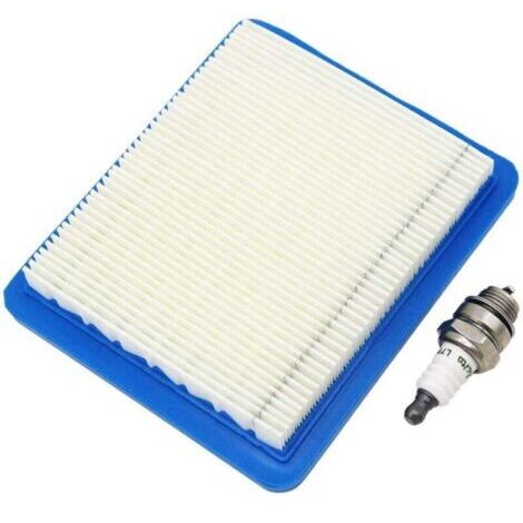 Filtre à air et bougie d'allumage pour tondeuses à gazon avec moteur Briggs & Stratton Quantum 625 650 675, remplace 491588 399959 491588S Wolf 2058411, Champion RJ19LM / NGK B2LM. (1/4)