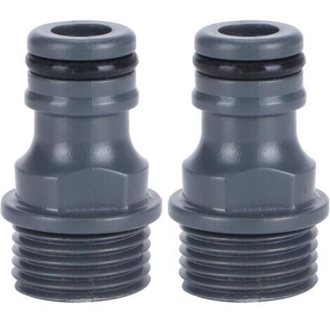 YiChenPlus 2 pièces G1/2 Filetage mâle connecteur Rapide Mamelon Tuyau d'arrosage Robinet Mamelon Adaptateur Outil d'irrigation (1/5)