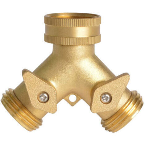 Raccord pour circuit d'arrosage,Arroseur Raccord de Tuyaux 2 Sorties, Distributeur Raccord d'arrosage Connecteur Prolongateur Adaptateur à Robinet Nez de Robinet y Sélecteur pour Jardin Serre (1/5)