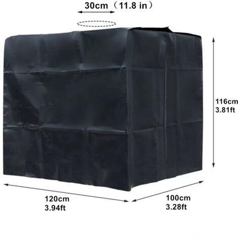 Housse de protection pour réservoir d'eau extérieur de 1 000 litres, imperméable et anti-poussière, tissu Oxford, protection solaire, outil d'extérieur (noir) (1/4)