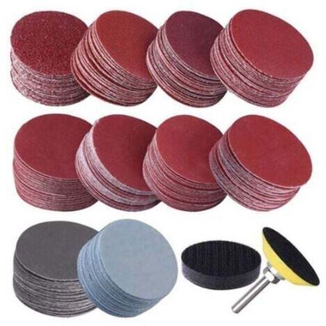 Lot de 303 disques abrasifs 50 mm 2" grain 40-2000 avec outil pivotant pour tampon de polissage abrasif 2" (1/4)