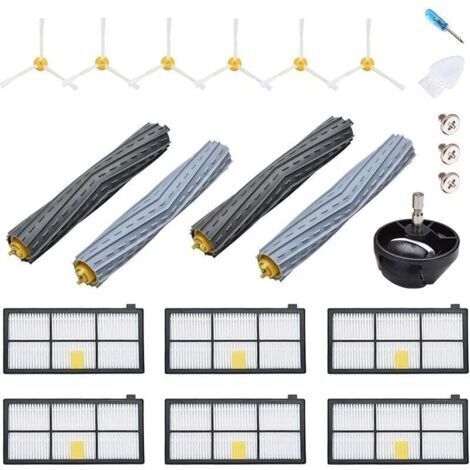 Accessoire pour iRobot Roomba 800 900 980 960 971 895 860 824 880 2x Filtre HEPA 6x brosses latérales 4x Brosse à Rouleau 1x Roue (1/4)