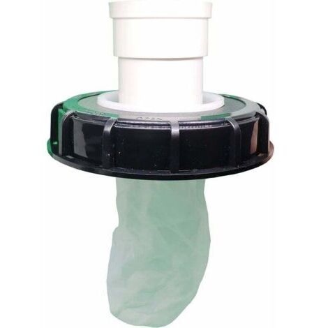 Filtre de couvercle IBC lavable en nylon avec couvercle pour réservoir d'eau de pluie IBC 1000 l DN 75 Feutre aiguilleté Noir 165 mm (1/2)