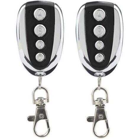 Lot de 2 télécommandes universelles pour porte de garage et portail 433 MHz avec quatre canaux - Remplacement idéal (1/4)