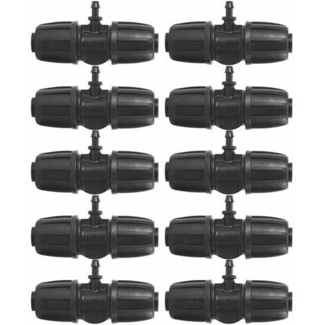 16mm à 4/7 Garden Lock Connecteurs en T Barbelés, 10pcs/Set Connecteurs pour PE Hose Garden Irrigation System (1/4)