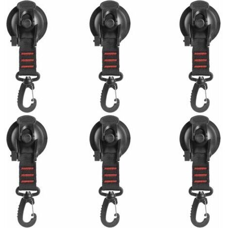 6 pièces ventouse sous vide robuste avec crochet, ventouses sous vide crochets pour serviette de douche de cuisine de salle de bain, ventouse de camping polyvalente (1/4)