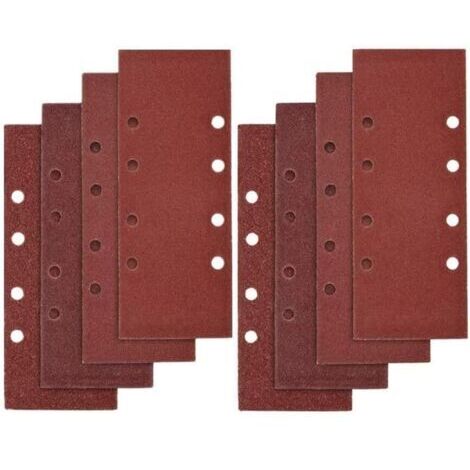 40 feuilles de papier de verre 93x185 mm adaptées pour 8 trous de grains abrasifs P40, P60, P80, P100 (1/5)