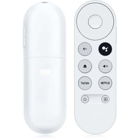 Télécommande Bluetooth IR pour Google Chromcast TV 2020 4K Snow G9N9N Télécommande de remplacement Google avec boutons Netflix et Youtube (télécommande uniquement) (1/4)