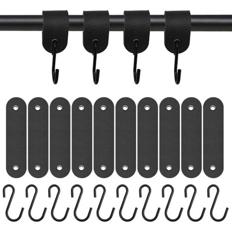 10 Pièces Crochet S Cuir, Acier Inoxydable Crochet S, Grande Capacité Portante, pour Suspendre Serviettes, Vêtements, pour Cuisine Salle de Bain Jardin (1/5)