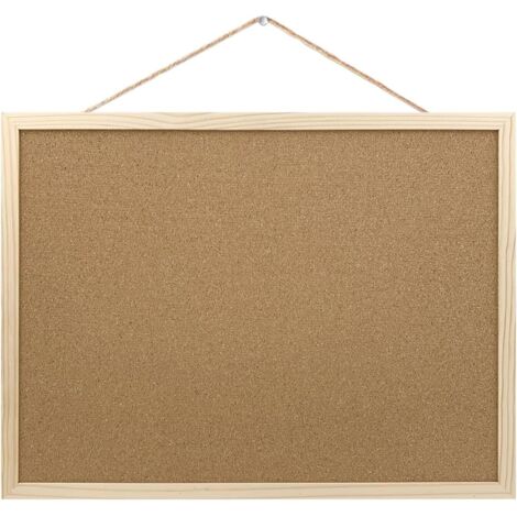 Tableau Liège Mural, Idéal pour Bureau, École, Chambre et Maison, Pratique et Polyvalent, Kit de Montage Inclus, 40 x 30 cm, avec Cadre en Bois, Panneau Liège Naturel, Tableau d'Affichage (1/5)